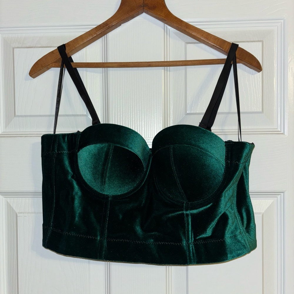 Velvet Push-up Bustier, Size Large